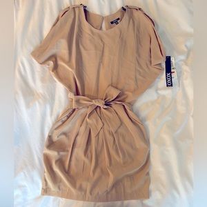 Open back cream colored mini dress